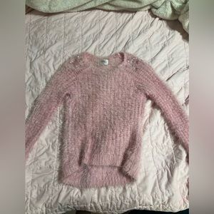 Justice pink fuzzy sweater (14)